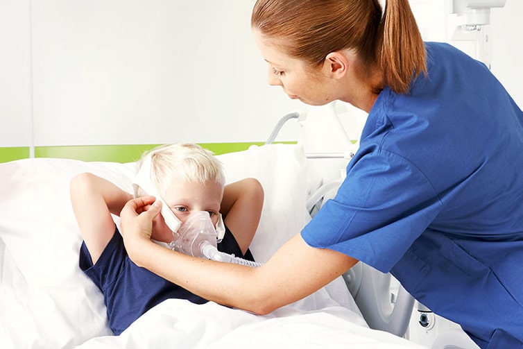 ventilator care, oxygen therapy, breathing issues in children